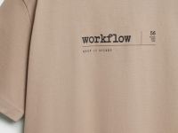 Футболка с текстовым принтом, Бежевый