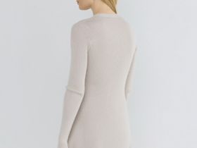 Вязаное платье мини, Бежевый