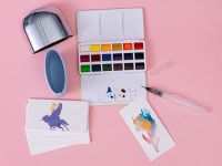 Набор акварели HIMI 18 цветов, подарочный, голубой