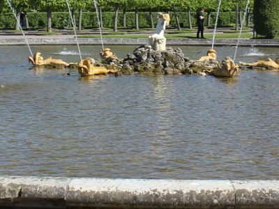 Пруд с фонтаном