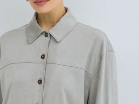 Рубашка из искусственной замши, Серый