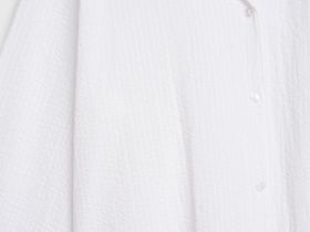 Рубашка пижамная из ткани с жатым эффектом, Белый