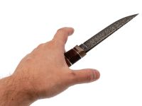 Авторский нож Ворон, сталь мозаичный дамаск, подарочная шкатулка