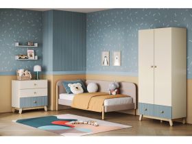 Шкаф детский Финни 2-96x210 Серо-зеленый