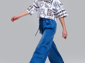 Фуфайка трикотажная для девочек (футболка)