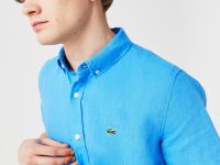 Мужская льняная рубашка Lacoste приталенного кроя