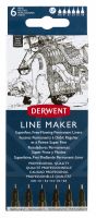 Набор капиллярных ручек Derwent "Graphik Line Marker" 6 шт