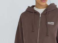 Толстовка на молнии с вышивкой, Коричневый