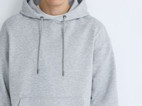 Худи с текстовым принтом, Серый