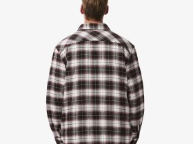 Мужская утеплённая клетчатая рубашка Lacoste в клетку