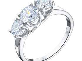 Классическое кольцо из белого золота э4012кц10220103_white
