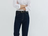 Джинсы Mom с высокой посадкой, Синий