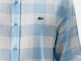 Мужская клетчатая рубашка Lacoste из смеси льна