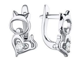 Серьги из серебра с бриллиантами э0601сг04210518