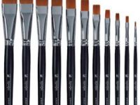 Кисть синтетика №2 плоская Альбатрос "Профи" длинная ручка