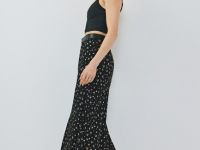 Юбка макси с принтом, Черный