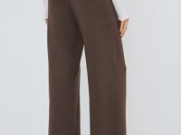Вязаные широкие брюки, Коричневый