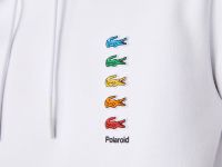 Хлопковая флисовая толстовка - худи Lacoste x Polaroid унисекс