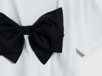 Футболка оверсайз с объёмным бантом для девочек, Белый