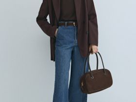 Широкие джинсы Wide leg с высокой посадкой, Синий