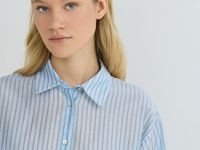 Полупрозрачная блузка из лиоцелла, Голубой