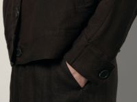 Жакет с добавлением льна и отложным воротником