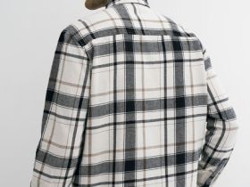 Рубашка в клетку из хлопка, Белый