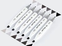 Набор маркеров для скетчинга MESHU 6 цв, теплые серые цвета