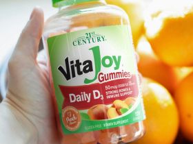 21st Century, VitaJoy, жевательные мармеладки, ежедневный витамин D3, персик, 25 мкг (1000 МЕ), 120 жевательных таблеток