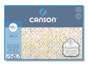 Альбом-склейка для акварели Canson "AQUARELL" Rough Торшон 31X41 см 20 л 300 г, 60% хл, склейка по 4