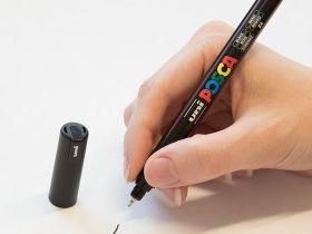 Маркер UNI "POSCA" PC-1MR, 0,7 мм, наконечник игольчатый, цвет серебряный
