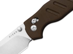 Складной нож Kizer C01C 2.9 CD, сталь Nitro-V, рукоять Norplex UltreX Micarta, коричневый