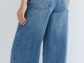 Широкие джинсы Wide leg с обвесом, Синий