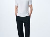 Поло с воротником-стойкой, Белый