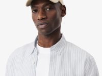 Мужская льняная рубашка Lacoste в полоску