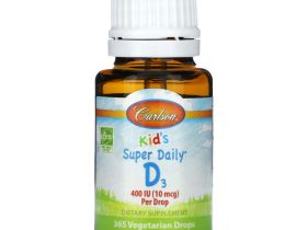 Carlson, Kids Super Daily D3, 10 мкг (400 МЕ), 365 вегетарианских капель, 10,3 мл (0,35 жидк. Унции)