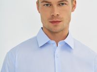 Рубашка из эластичной ткани, Голубой