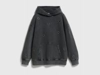 Худи оверсайз с люверсами, Серый