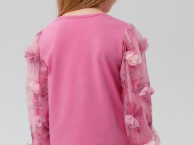 Джемпер трикотажный для девочек (футболка с длинными рукавами)