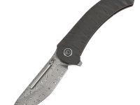 Складной нож Kansept Hira, сталь дамаск, рукоять титан