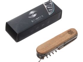 Нож перочинный Stinger 90 мм, 11 функций, коричневый