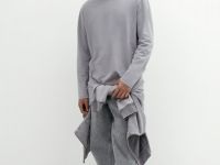 Лонгслив с эффектом стирки, Серый