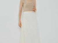 Вязаная майка в рубчик с люрексом, Золотой