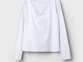 Фуфайка трикотажная для девочек (футболка с длинными рукавами)