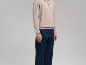 Джемпер-поло полуприлегающего кроя с шерстью