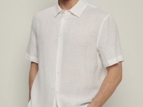 Рубашка изо льна с коротким рукавом