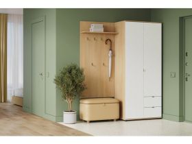 Распашной шкаф Монблан 2-93x215 Косы Белый