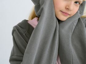 Толстовка на молнии для девочек, Серый