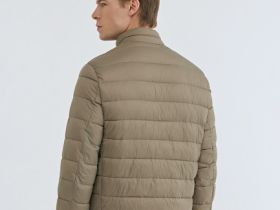 Утеплённая лёгкая куртка с воротником-стойкой, Бежевый