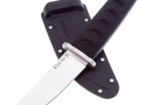 Нож с фиксированным клинком Cold Steel Kyoto II Drop, сталь 8Cr13MoV, рукоять Kray-Ex, черный